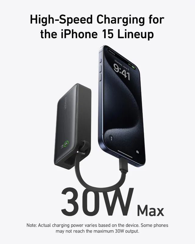 Anker Nano Power Bank 10.000 mAh 30W (ingebouwde USB-C-kabel), foto 2