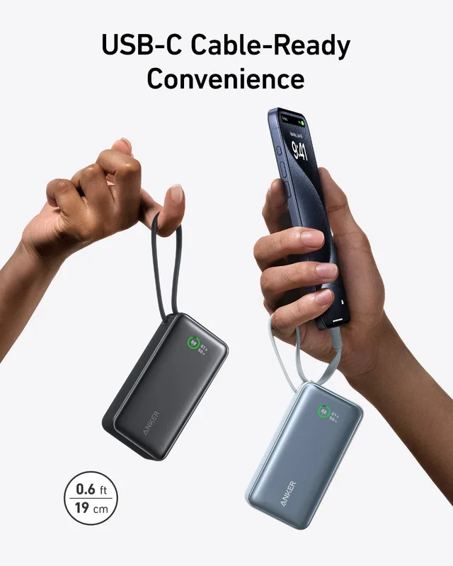 Anker Nano Power Bank 10.000 mAh 30W (ingebouwde USB-C-kabel), foto 3
